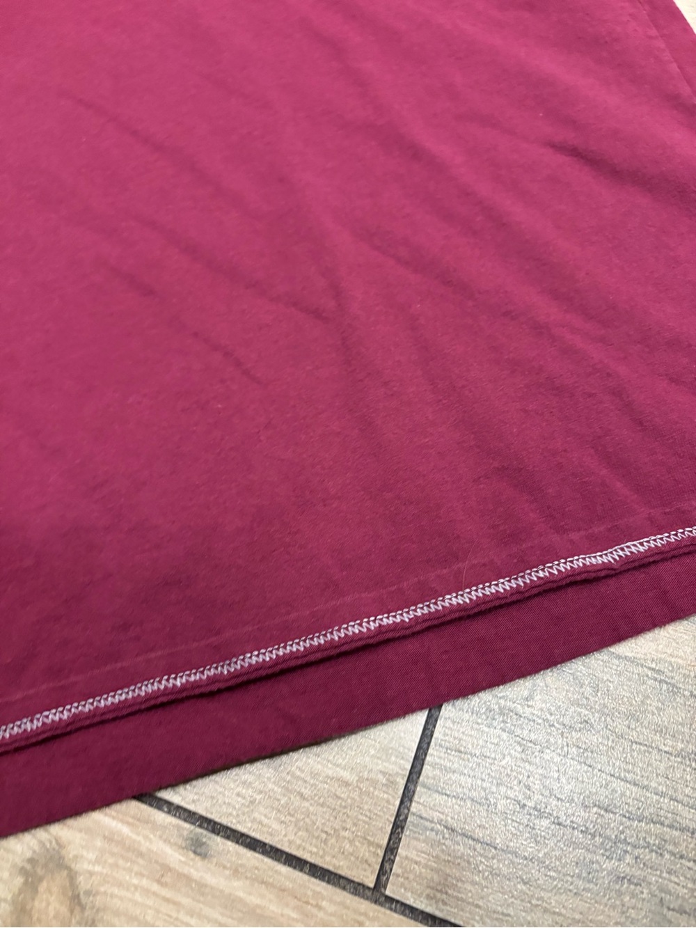 Champion Mens Large Blank Maroon Red Short Sleeve Heavyweight T Shirt - Picture 4 of 5
